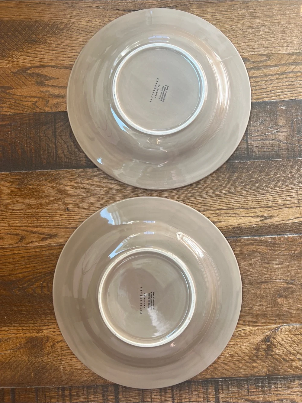 Pottery Barn Warm Taupe Glazed Sausalito Ceramic Dinner plates - Set of 2